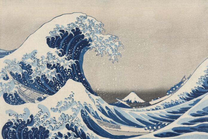 japanese wave painting ocean woodblock print